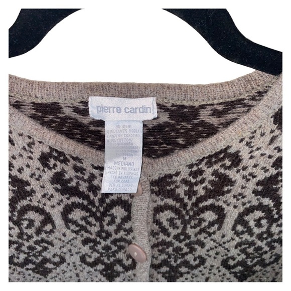 Vintage Women’s Pierre Cardin Lambswool & Cotton Blend Cardigan Sweater - Picture 2 of 5